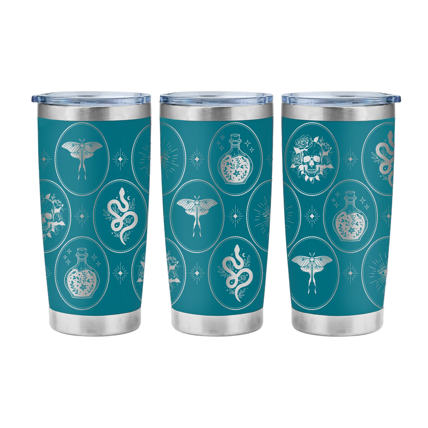 Ethereal Frames Laser Engraved Tumbler Wrap SVG | 20oz Skinny Tumbler Seamless Design | Digital Download for Laser Rotary Engraving