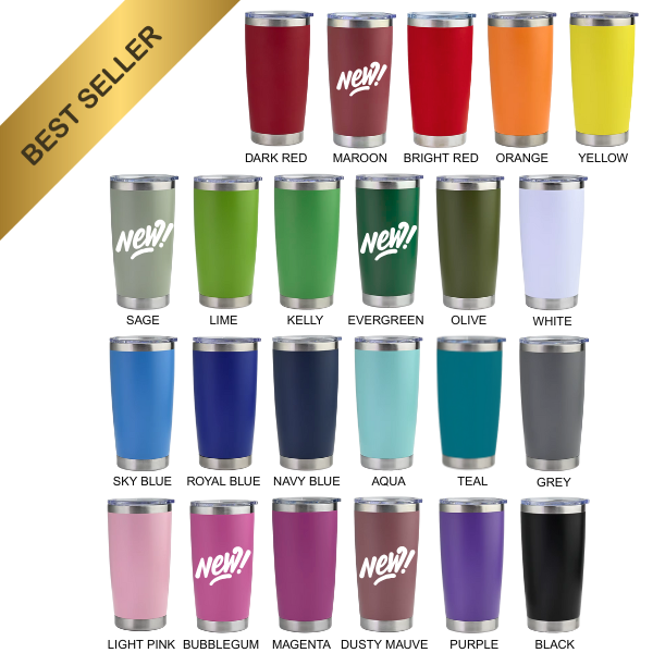 20 oz Stainless Steel Tumbler | Powder Coated | Laser Engraving Blank