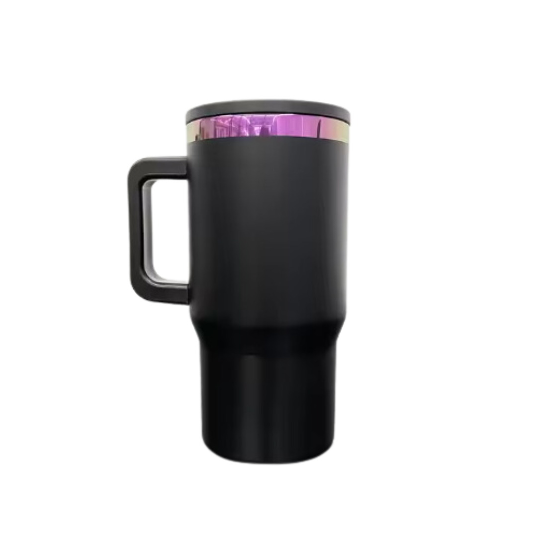 20 oz | Stainless Steel Rainbow Plated | Powder Coated | Handle & Flip Straw | Tumbler Blanks