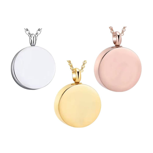Stainless Steel Round Urn Necklace Laser Engraving Blanks