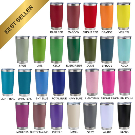 20 oz Stainless Steel Tumbler | Powder Coated | Vacuum Insulated | Laser Engraving Blank