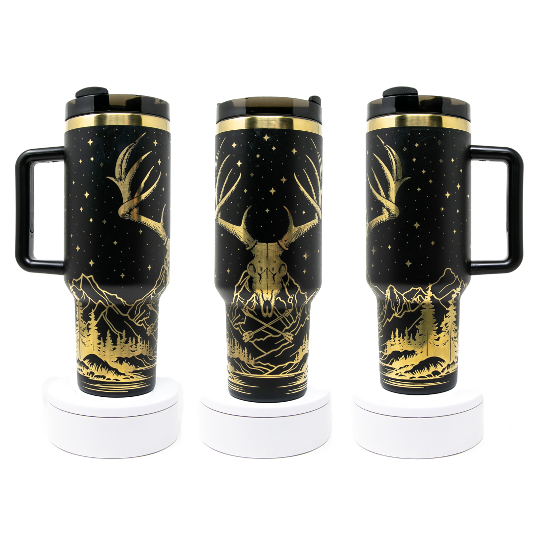 Stainless Steel Gold Plated 40 Oz H2.0 Tumblers With Handles - Laser Engraving Blank