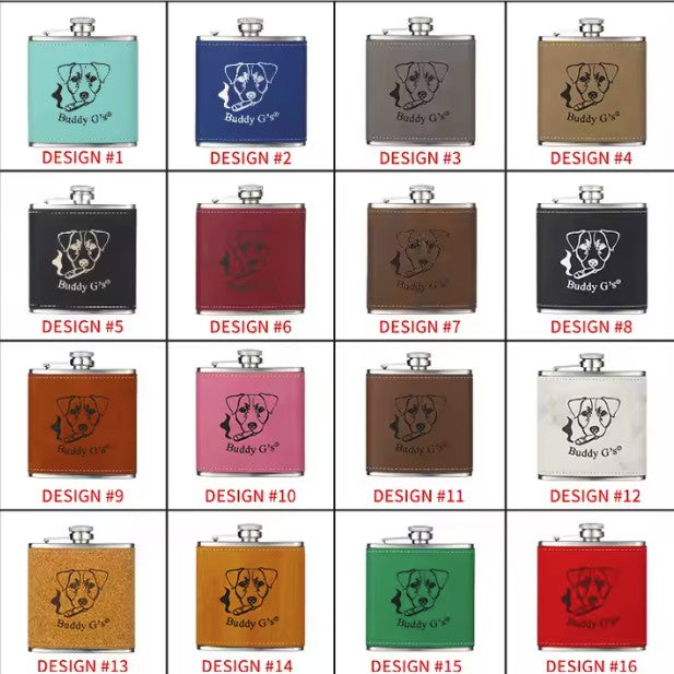 *Preorder* 6 oz Hip Flask | Stainless Steel | Leatherette | Blanks