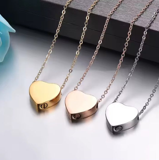 Stainless Steel Heart Urn Necklace Laser Engraving Blanks