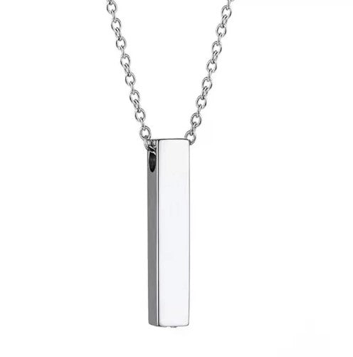 Stainless Steel Vertical Bar Urn Necklace Laser Engraving Blanks