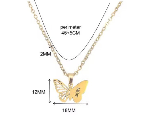 Stainless Steel Butterfly Necklace Laser Engraving Blanks