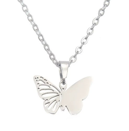 Stainless Steel Butterfly Necklace Laser Engraving Blanks