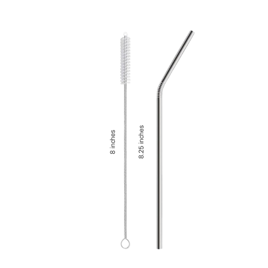 Stainless Steel Straw Set with Cleaning Brush for 20 oz Tumblers - Straight or Bent