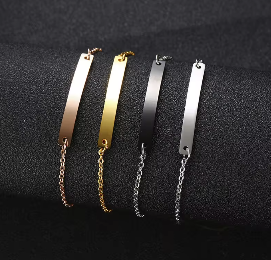 Stainless Steel Bar Bracelet Laser Engraving Blanks