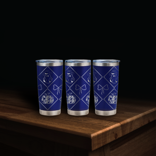 Cowboy Ghost Laser Engraved Tumbler Wrap SVG | 20oz Skinny Tumbler Seamless Design | Digital Download for Laser Rotary Engraving