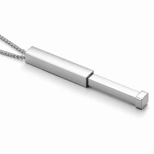 Stainless Steel Hidden Message Vertical Bar Necklace Laser Engraving Blanks