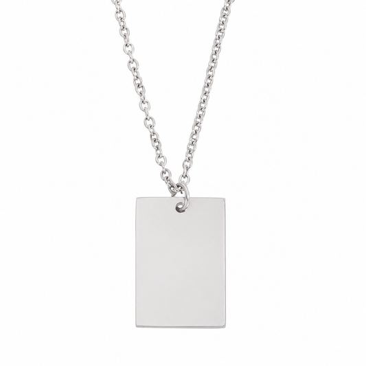 Stainless Steel Rectangle Necklace Laser Engraving Blanks