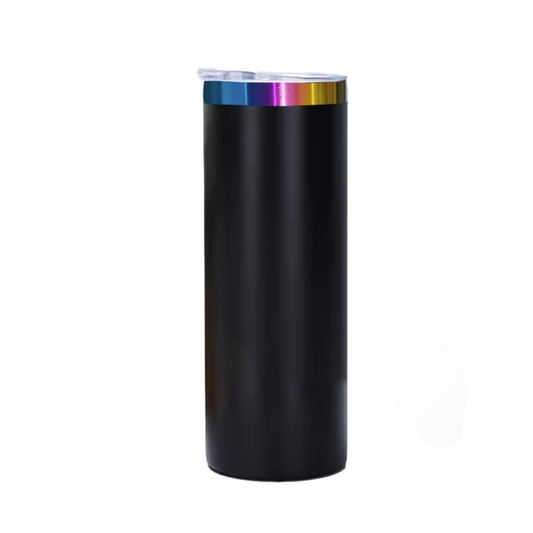 20 oz Stainless Steel Skinny Tumbler | Powder Coated | Rainbow Plated | Laser Engraving Blank