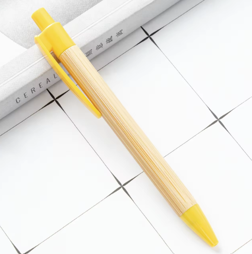 Eco-Friendly Bamboo Wood Ballpoint Pens - Smooth 1mm Black Ink