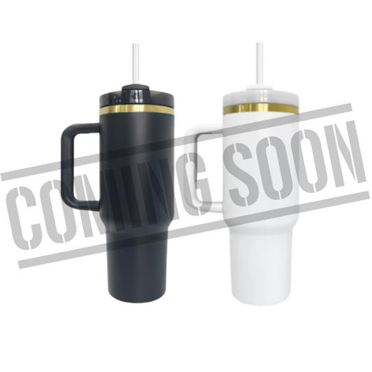 30 oz H2.0 Tumbler With Removable Handle | Stainless Steel Gold Plated | Laser Engraving Blank