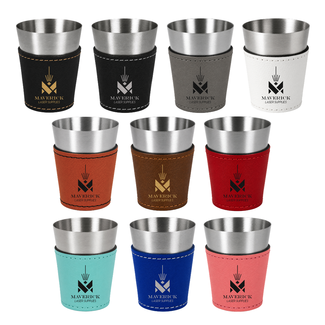 Lasereable Leatherette Mini 1 oz Shot Glass Blanks
