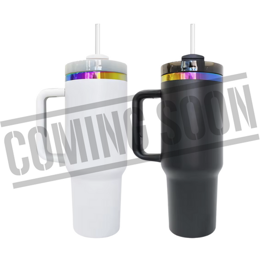 30 oz H2.0 Tumbler With Removable Handle | Stainless Steel Rainbow Plated | Laser Engraving Blank