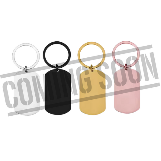 Stainless Steel Dog Tag Keychain Blanks