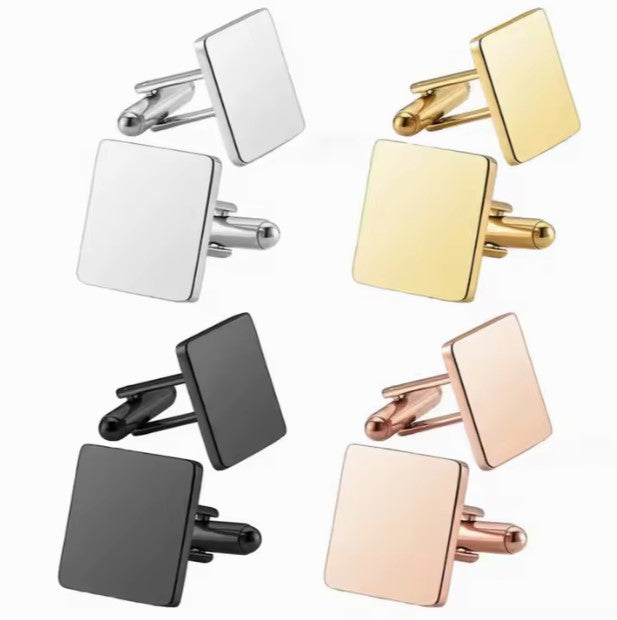 *Preorder* Stainless Steel Square Cufflink Set of Two Blanks