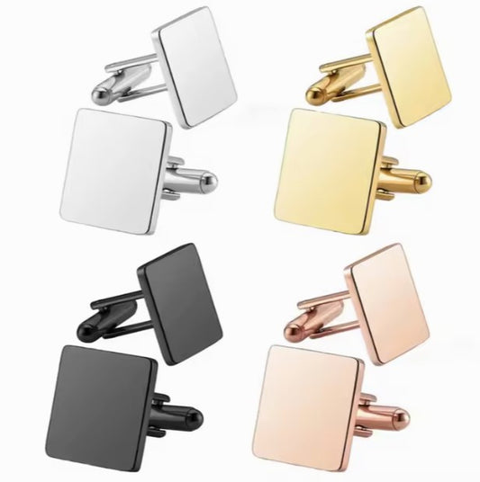 *Preorder* Stainless Steel Square Cufflink Set of Two Blanks