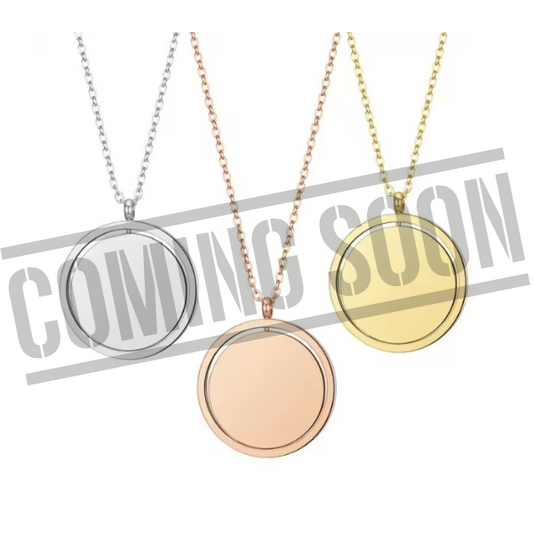 Stainless Steel Floating Circle In A Ring Necklace Laser Engraving Blanks