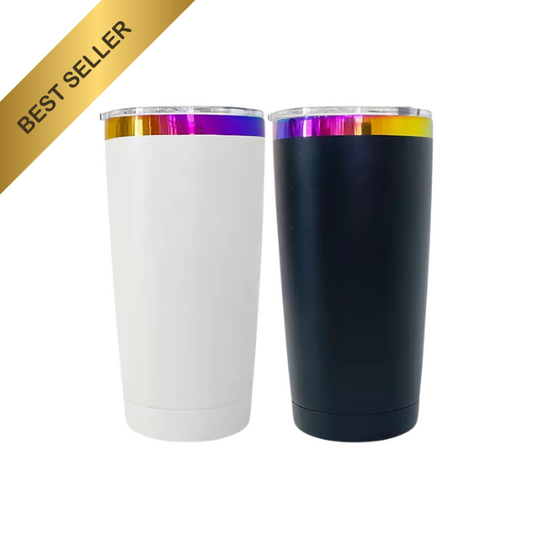 20 oz Stainless Steel Tumbler | Powder Coated | Rainbow Plated | Laser Engraving Blank
