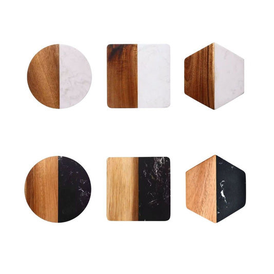 *Preorder* Marble And Acacia Wood Coaster Blanks
