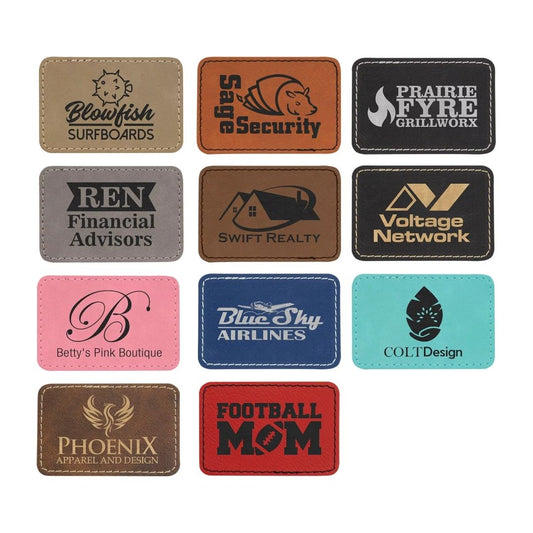 *Preorder* Laserable Leatherette Patches With Adhesive Backing 3x2"