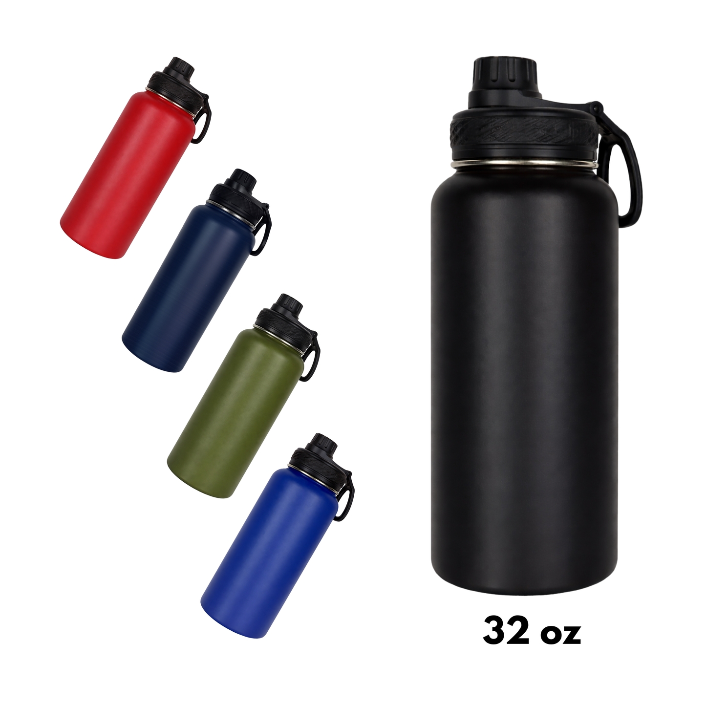 32 oz | Sports Bottle | Stainless Steel | Powder Coated | Screw On Spout Lid | Tumbler Blanks