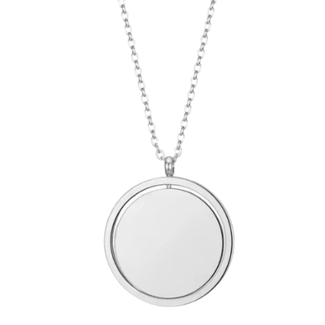 Stainless Steel Floating Circle In A Ring Necklace Laser Engraving Blanks