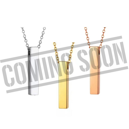 Stainless Steel Vertical Bar Urn Necklace Laser Engraving Blanks