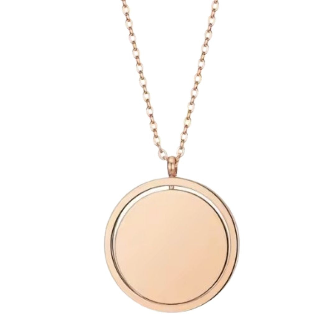 Stainless Steel Floating Circle In A Ring Necklace Laser Engraving Blanks