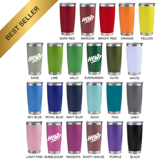20 oz Stainless Steel Tumbler | Powder Coated | Laser Engraving Blank