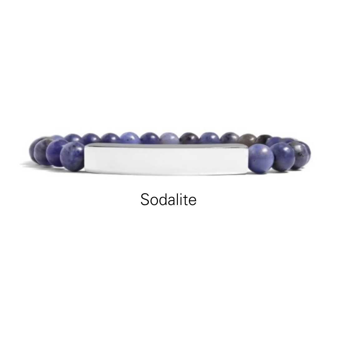 Gemstone Beaded Bracelet With Stainless Steel Bar Jewelry Blank