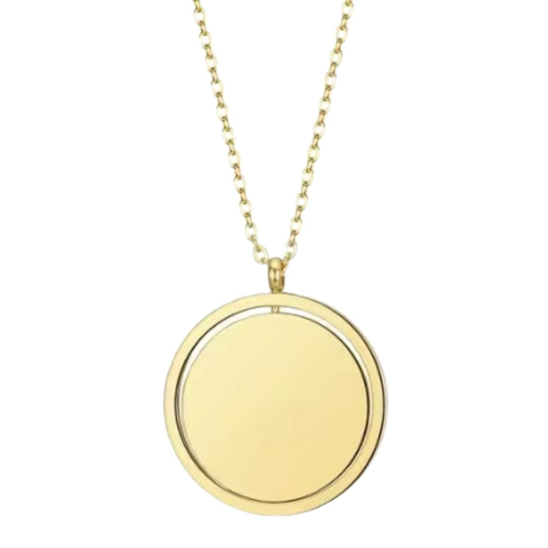 Stainless Steel Floating Circle In A Ring Necklace Laser Engraving Blanks