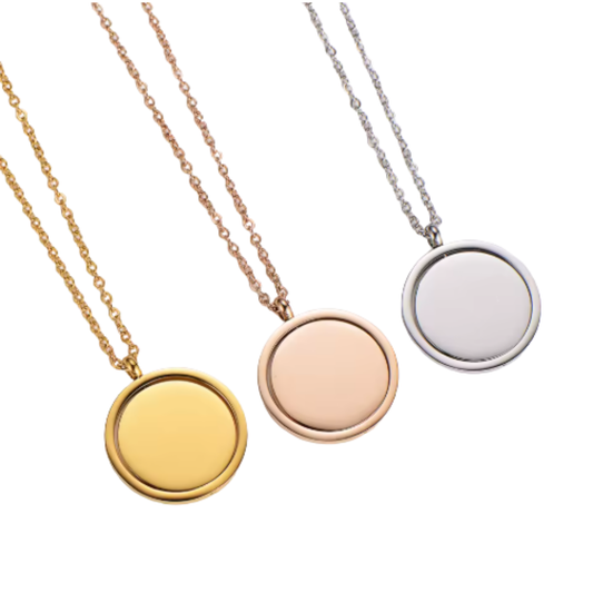 Double Layer Rotating Circle Necklace Laser Engraving Blanks