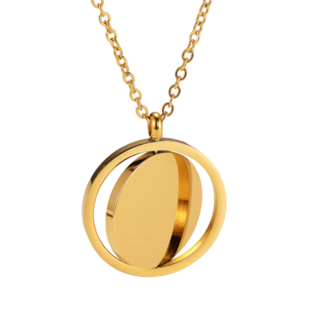 Double Layer Rotating Circle Necklace Laser Engraving Blanks