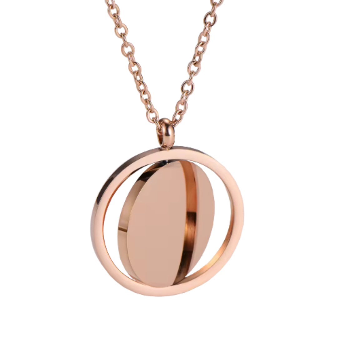Double Layer Rotating Circle Necklace Laser Engraving Blanks