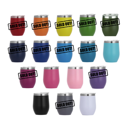 Stainless Steel Wine 12 oz Tumblers - Laser Engraving Blanks