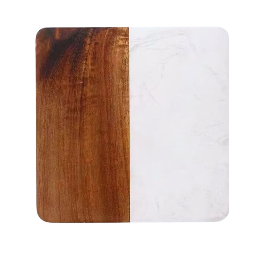 *Preorder* Marble And Acacia Wood Coaster Blanks