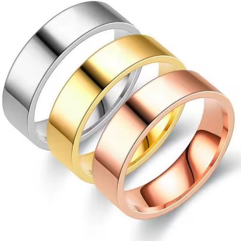 Stainless Steel Flat Ring Blanks 6mm Silver/Gold/RoseGold Sz 5/6/7/8/9/10