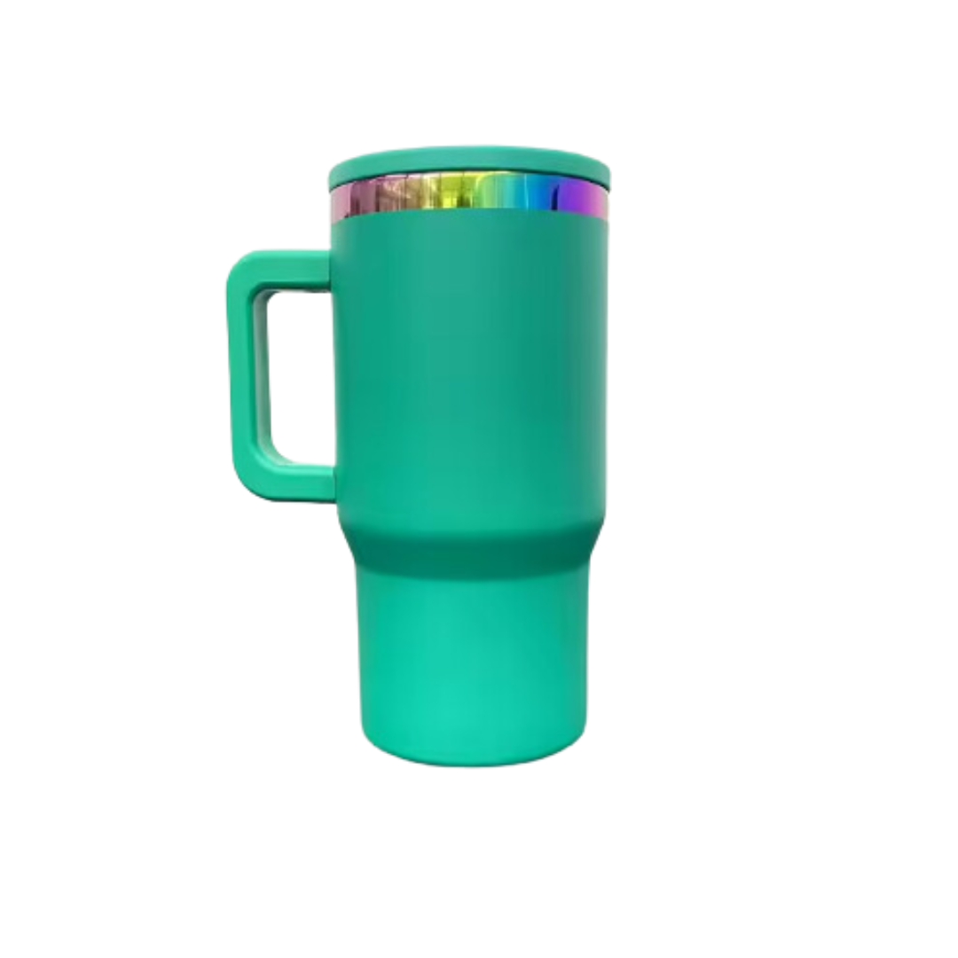 *Preorder* 20 oz | Stainless Steel Rainbow Plated | Powder Coated | Handle & Flip Straw | Tumbler Blanks