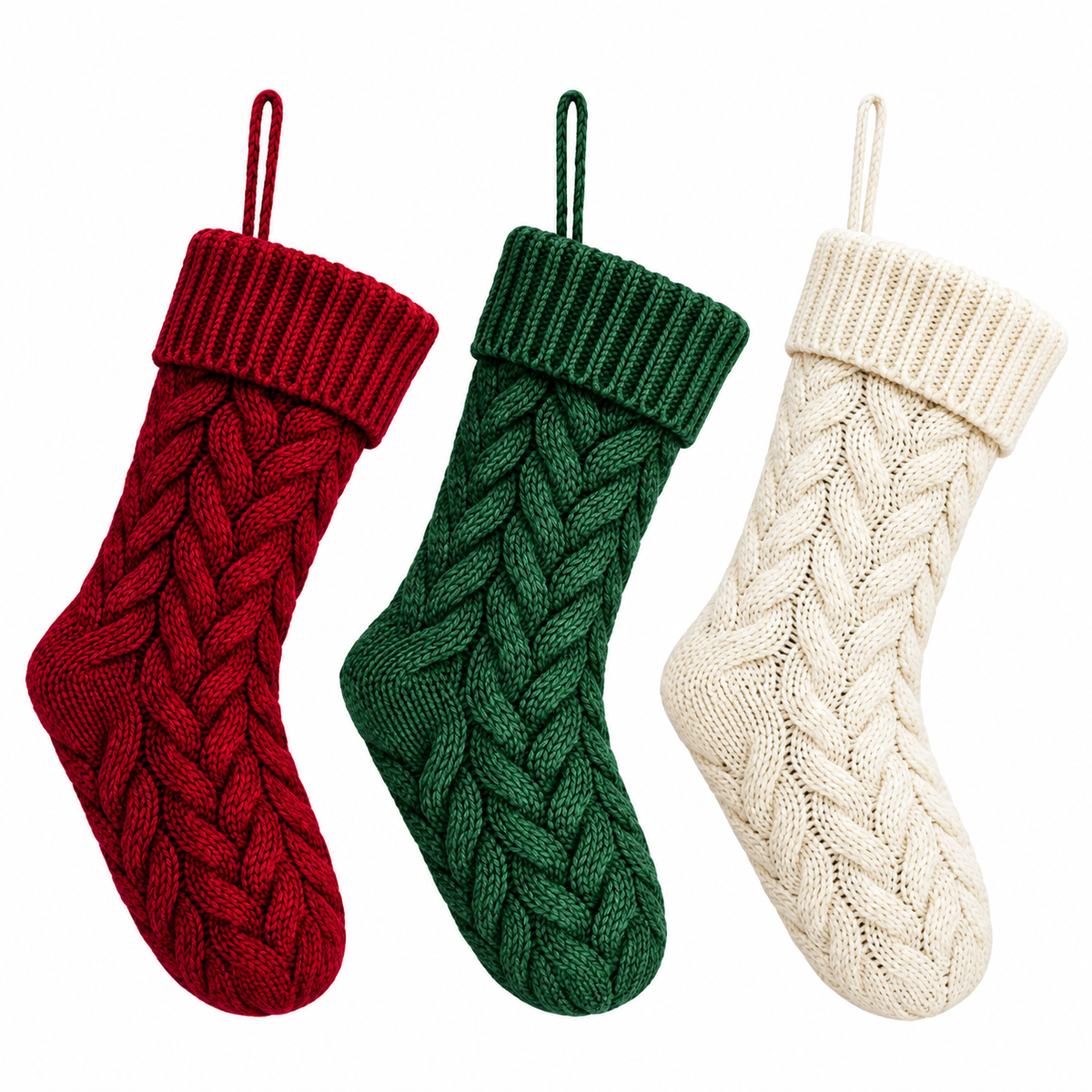 Cozy Cable-Knit Christmas Stocking Blanks