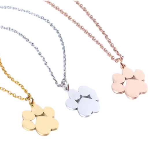 Stainless Steel Dog Paw Necklace Laser Engraving Blanks