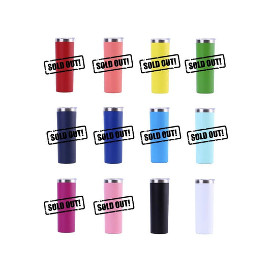 20 oz Stainless Steel Skinny Tumbler | Powder Coated | Laser Engraving Blank