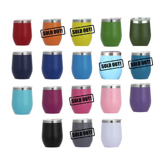 Stainless Steel Wine 12 oz Tumblers - Laser Engraving Blanks