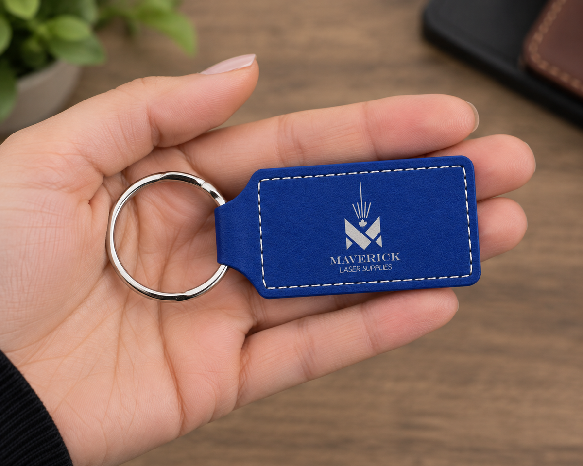 Lasereable Leatherette Rectangular Bottle Opener Keychain Blank