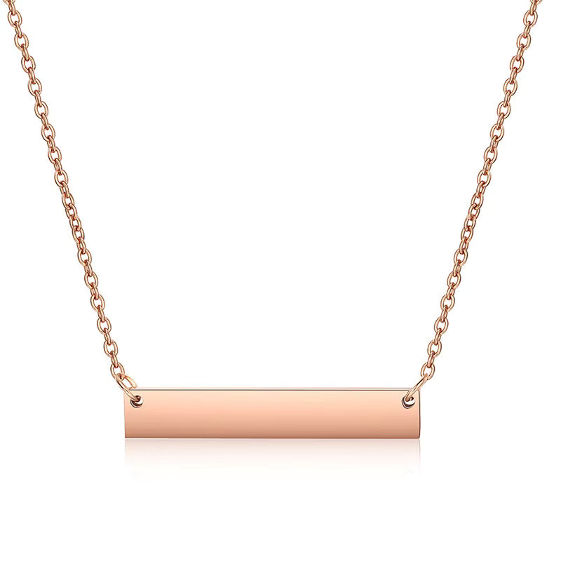 *Preorder* Stainless Horizontal Bar Necklace Laser Engraving Blanks