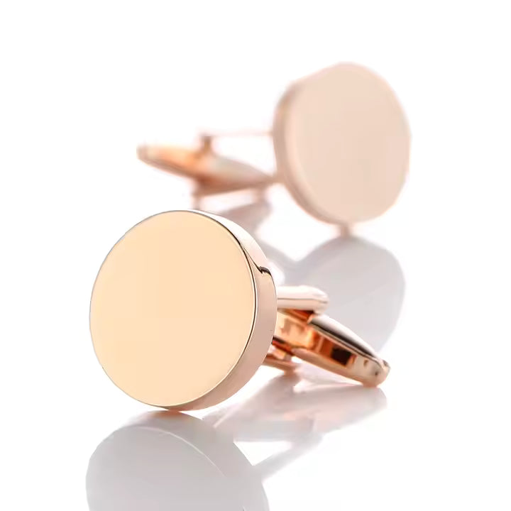 *Preorder* Stainless Steel Round Cufflink Set of Two Blanks