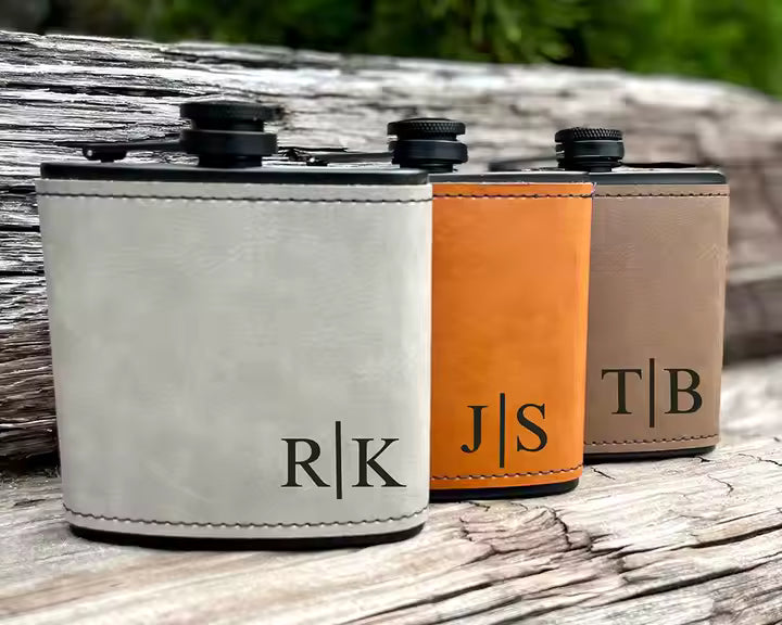 *Preorder* 6 oz Hip Flask | Stainless Steel | Leatherette | Blanks